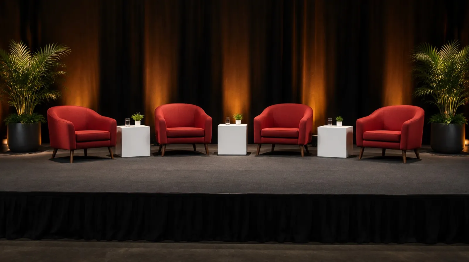 Oprema za panel i konferenciju: bina koja izgleda profesionalno